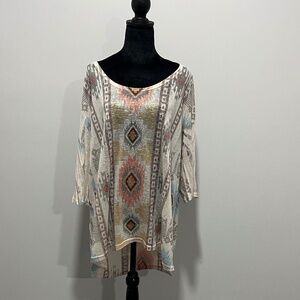 Lavish Plus Lightweight Sheer Top, Blue, Beige, Burgundy, Tan, Size XL